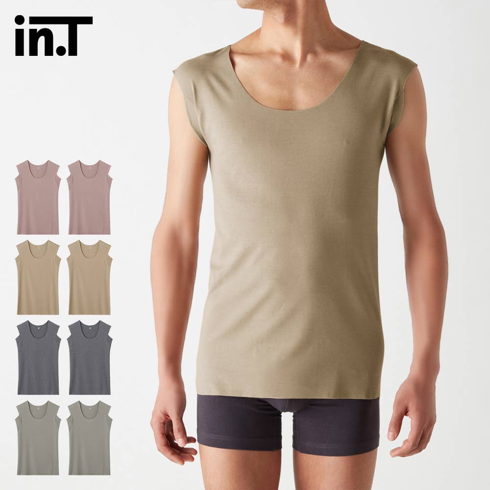 【ネット限定２枚セット】【Ｔシャツ専用】綿リッチ・汗取りパッド付きスリーブレス【送料無料】